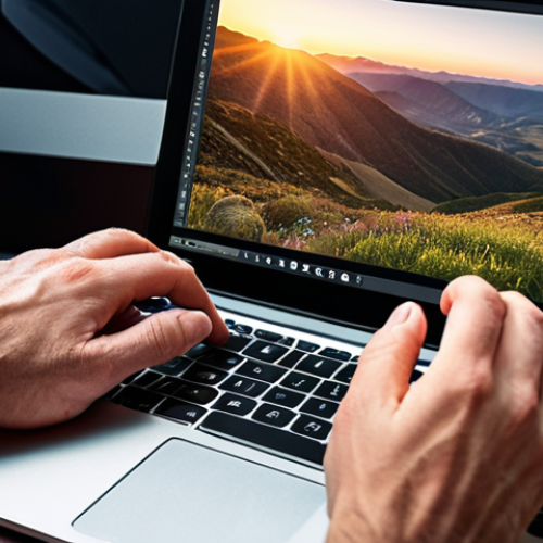 **

Prompt: "Professional photo editing in Lightroom.  Close-up of a photographer's hands adjusting settings on a laptop screen, with a beautifully edited landscape photo visible. Focus on color correction and detail enhancement.  Warm, inviting lighting.  Keywords: photo editing, Lightroom, professional photography, landscape, digital art, color grading."

**