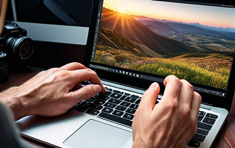 **

Prompt: "Professional photo editing in Lightroom.  Close-up of a photographer's hands adjusting settings on a laptop screen, with a beautifully edited landscape photo visible. Focus on color correction and detail enhancement.  Warm, inviting lighting.  Keywords: photo editing, Lightroom, professional photography, landscape, digital art, color grading."

**