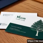 명함 디자인 판매 - A high-end business card set displayed on a wooden desk in a modern office environment, featuring a ...